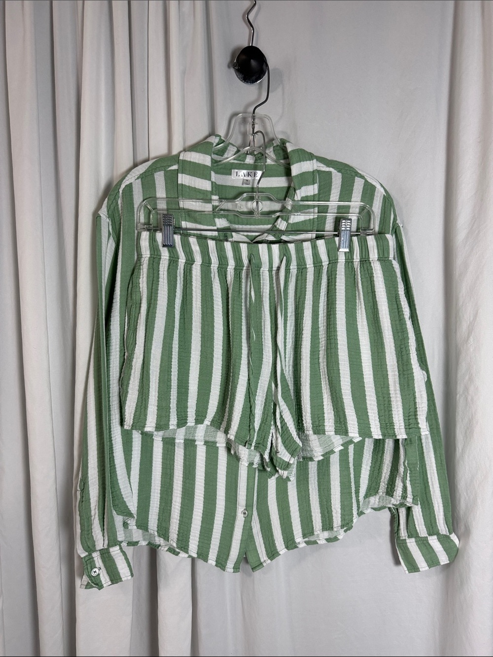 Lake Green & White Striped Women’s Pajama Set